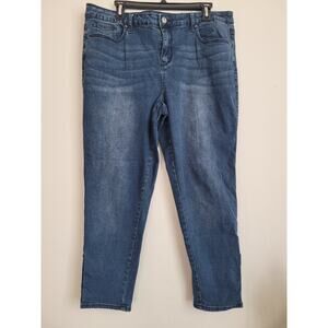 Earl Skinny Ankle Womens Size‎ 16 Blue Jeans Side Laces Accent